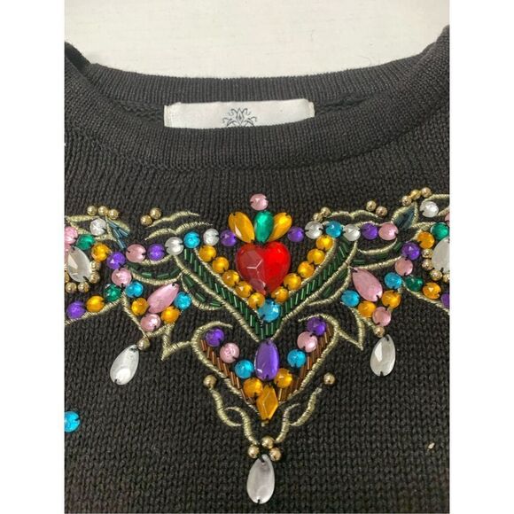 Vintage Multicolored Jewel Patterned Sweater - Picture 3 of 6